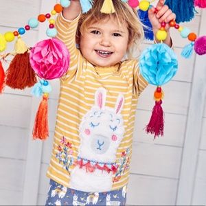 EUC JoJo Maman Bebe Striped Floral Llama Top